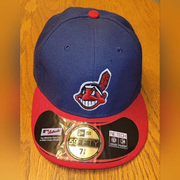 Cleveland Indians MLB fitted hat size 7 3/8th (58.7 cm) Vintage ball cap NWT - Picture 2 of 13